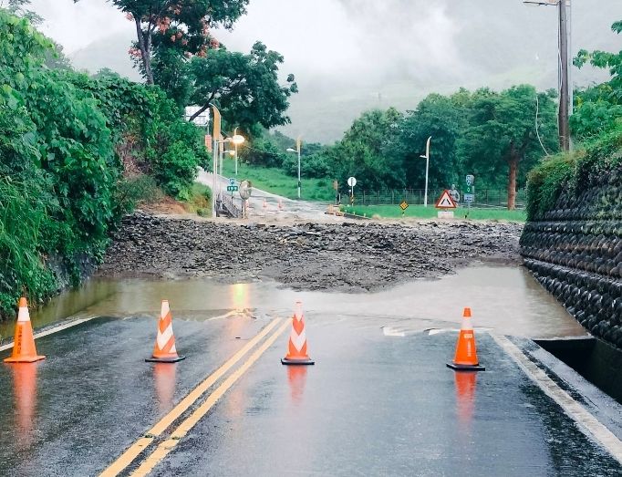 南橫公路初來路段發生土石流  經搶修已恢復正常通行